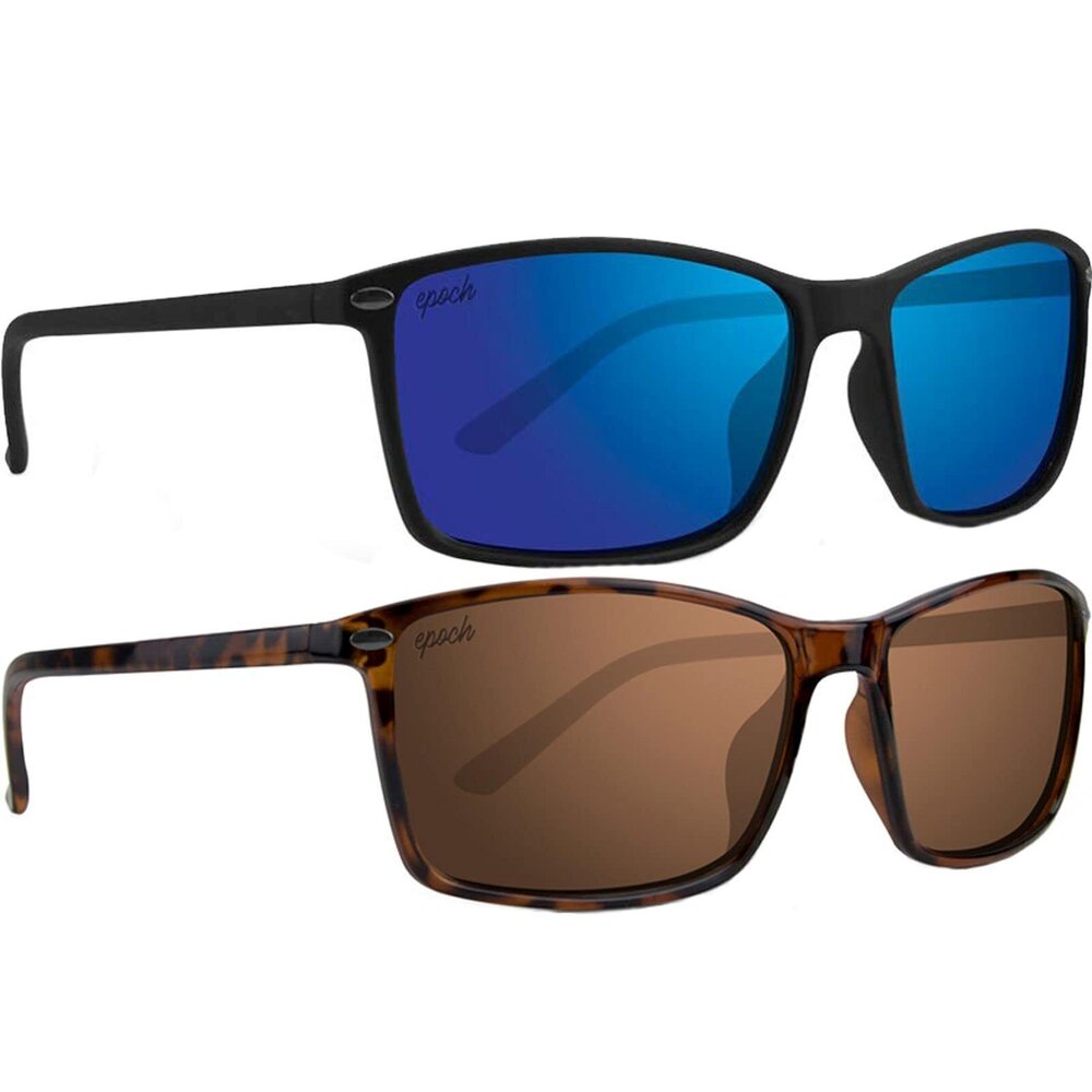 3588 Murphy Sport Polarized Sunglasses 2 Pair Black Frame Blue Mirror Lens